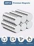 SMARTAKE 45 Pcs Refrigerator Magnets, 6x2mm Small Round Fridge Magnets, Multi-Use Premium Neodymium Office Magnets for Fridge, Whiteboard, Billboa...