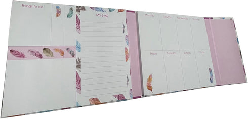Cutepaper - Cute Paper Weekly Organiser Self-Stick Notes, Pastel Memo Pad Set, Weekly Note Pad, Colored Printing with Feather Shapes, Mini Sticky ...