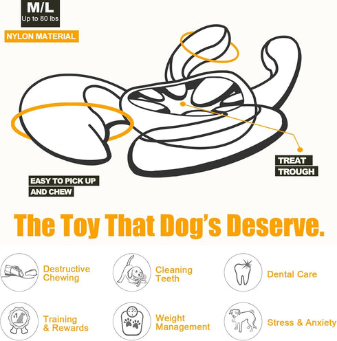 Dog Toys for Aggressive chewers, Durable Dog Toys for Large Medium Breed, Tough Dog Chew Toys for Boredom, Dog Teething Toys, Nylon Bone Toys with...