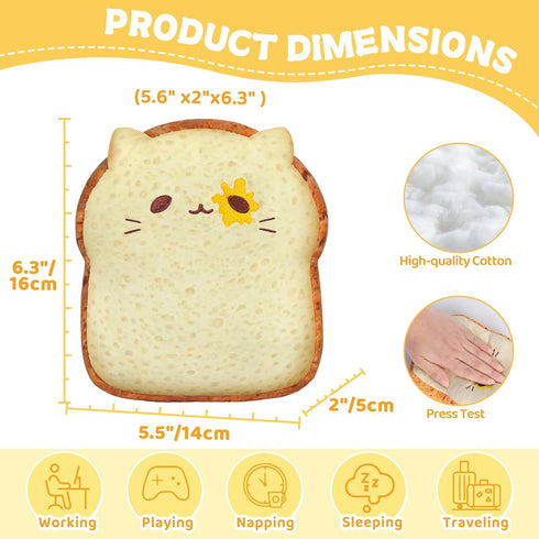 Toast Bread Pillow Funny Sliced Bread Plush Toy Pillows, Funny Food Plushie Stuffed Toy, Cute & Soft Bread Shape Stuffed Decor Toy, Birthday Toy f...