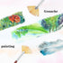 Prasacco 6 Pieces Artist Fan Paint Brush Set, Professional Acrylic Paint Brushes with Nylon Hair DIY Craft Long Wood Handle Fan Paint Brushes for ...