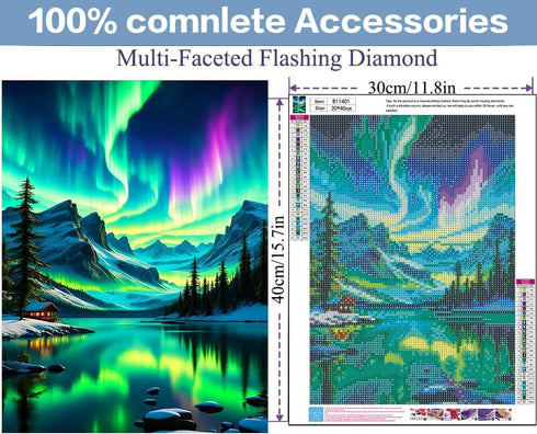 generic Landscape Diamond Painting Kits for Adults, 5D DIY Diamond Art Kits Scenery, Aurora Diamonds Dots, Northern Lights Paint Gem Art Kit for H...