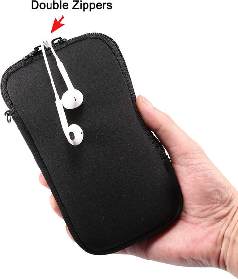 Neoprene Phone Sleeve Case Zipper Cell Phone Pouch for Galaxy S25 Ultra S24 Ultra S23 Ultra S25+ Plus S24+ S23+ S24 FE S23 FE S21 FE, A15 A35 A55 ...