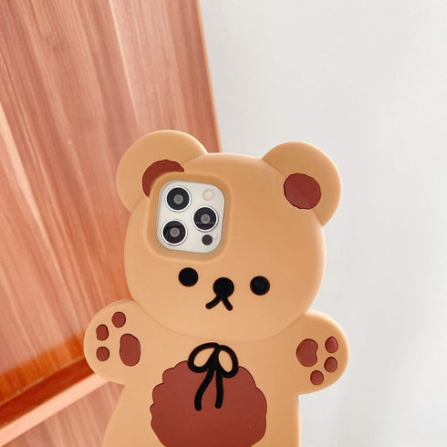 Yatchen Bear Case Compatible with iPhone 13 Pro Max,Kawaii Phone Cases Cute 3D Cartoon Teddy Bear with Keychain Women Girls Soft Silicone Shockpro...