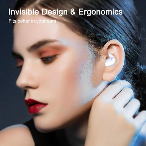 Invisible Sleep Wireless Earphone, Sleeping Earbuds for Side Sleepers Built-in Mic, Earbuds for Sleeping with Type-C Fast Charging Case (White)...