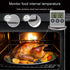Kitchen Instant Read Meat Thermometer, Digital Candy Cooking Smoker Oven Thermometer, BBQ Timer Clock Grill with Stainless Steel Food Probe, Silve...