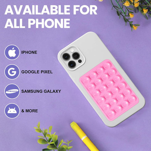 4PCS Silicone Suction Phone Case Mount, Hands-Free Phone Accessories Holder, Durable Strong Grip Holder for Selfies and Videos, Silicon Phone Stan...