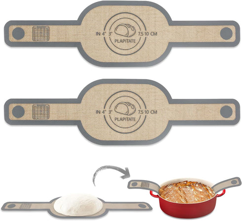 Silicone Bread Sling Dutch Oven Liner, Non-Stick & Easy Clean Reusable Oval Silicone Bread Baking Mat with Long Handles, Easy to Transfer Sourdoug...