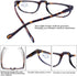 AQWANO Computer Half Moon Reading Glasses Blue Light Blocking, Lightweight Full Frame Readers for Women Men Anti Glare Filter Readers with Spring ...
