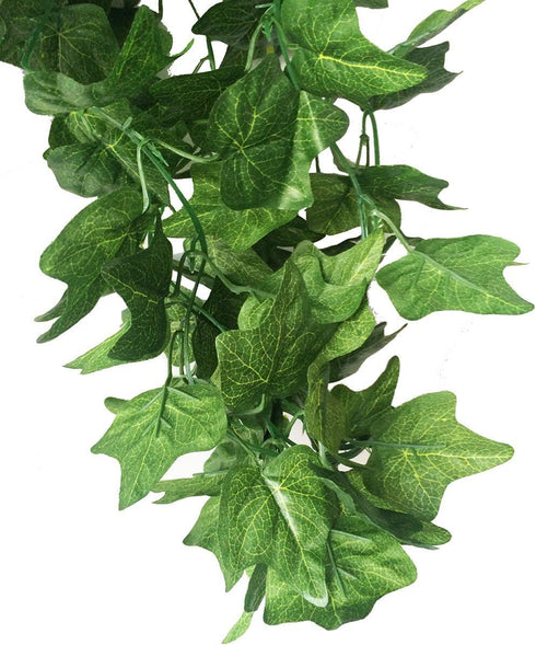 40 Ft Realistic Artificial Ivy Garland - UV Resistant Fake Hanging Vines for Indoor/Outdoor Wedding, Wall, Party, Garden Decor - Pack of 5...