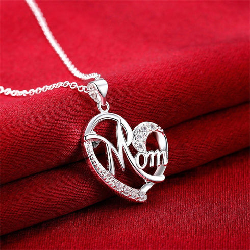 ShiQiao Spl Gifts for Mom Mother Necklace Pendant Sterling Silver for Women Love Heart Mom Birthday Gifts...