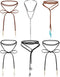 Sureio 6 Pcs Women Black Leather Velvet Long Choker Gothic Boho Brown Wrap Velvet Choker Long Chain Tassels Modern Choker with Velvet Bag for Girl...