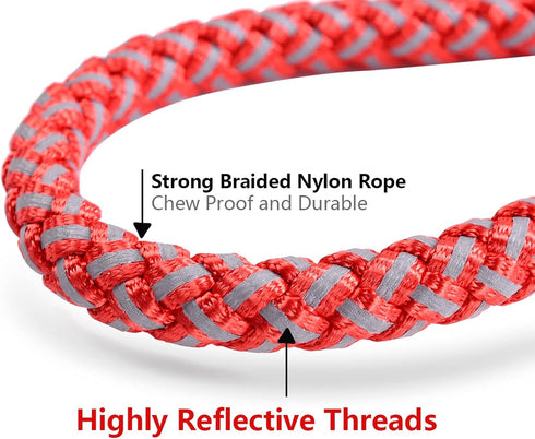 Dog Training Leash for Small to Medium Dogs, Rope Dog Leash, Chew Proof and Reflective Dog Lead...