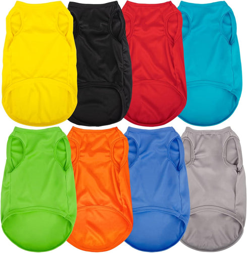 8 Pieces Dog Shirts Pullover Soft Blank Puppy T-Shirt Small Dogs Colorful Solid Pet Summer Clothes Plain Shirts Sleeveless Outfit for Most Dogs Ca...