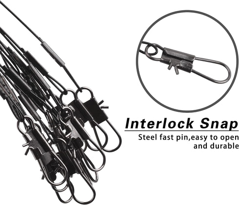 Saltwater Fishing Wire Leader Fishing Leaders with Swivels Snaps Stainless Steel Sulf Fishing Rigs Fishing Gear Tackles for Lures Bait Hooks...