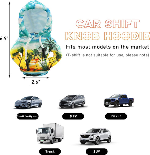 Car Gear Shift Hoodie, Mini Funny Fashionable Automotive Gear Shifter Cover, Winter Warm Car Shift Knob Sweater Protector, Universal Interior Car ...