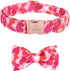 Valentine's Day Dog Collar with Bow Tie, Cotton Love Pink Dog Collar Girl Dog Collar Adjustable Cute Dog Collar with Safety Metal Buckle as Pet Gi...