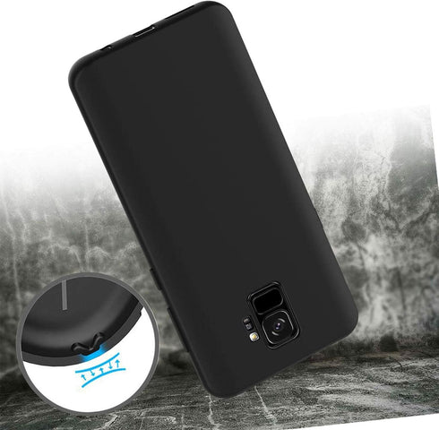 Case + 2 Screen Protector for LG K31 Rebel (5.70"), Ultra-Thin Black Soft Silicone TPU Phone Case Bumper Shock-Absorption Cover with Tempered Glas...