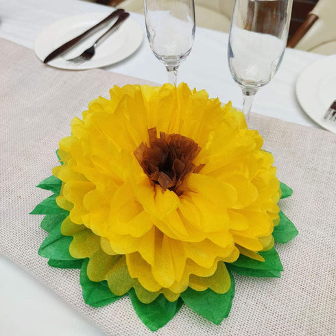 Tissue Paper Sunflowers Decorations for Wall Birthday Party Backdrop Home Decoration Pack of 6...