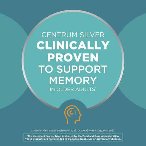 Centrum Silver Multivitamin for Adults 50 Plus, Multivitamin/Multimineral Supplement, Vitamin D3, B-Vitamins, Gluten Free, Non-GMO Ingredients, Su...
