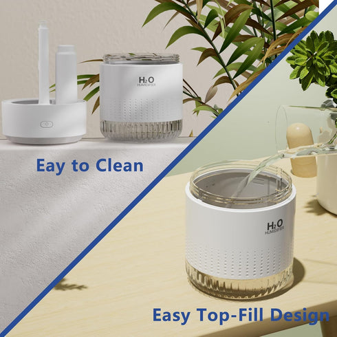 SZO Colorful Mini Humidifier, USB Rechargeable Humidifier, 4 Modes Super Quiet, Humidifiers For Bedroom,Suitable For Travel Office Family-White...