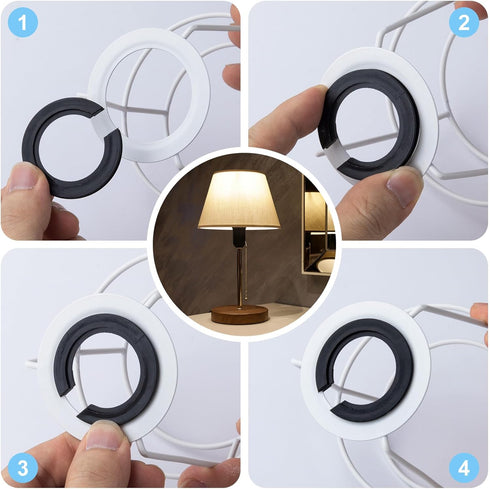8PCS E27 to E14 Lamp Shade Adapter Rings, Black E27 Lampshade Reducer Washer 42mm to 29mm Lampshade Converter Ring Plastic Light Shade Replacement...