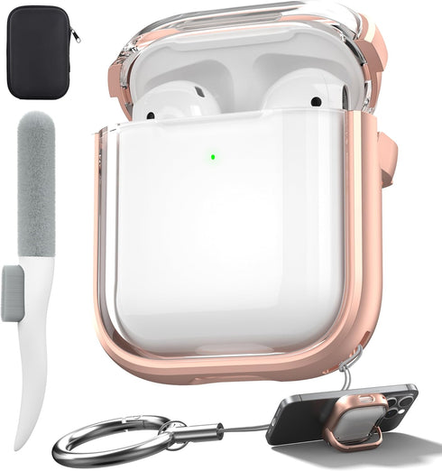 Valkit Compatible Airpods 2nd Generation Case Cover Clear with Lock & Cleaner Kit, Airpods Case 2nd Gen with Keychain Soft Shockproof iPods 2/1 Pr...
