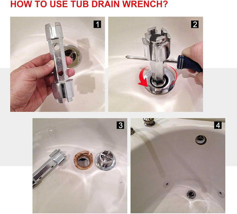HAUTMEC Tub Drain Remover Wrench PL0030...