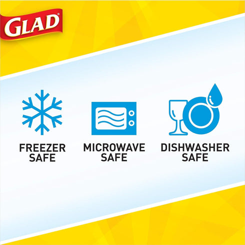 Gladware Lockware To Go Food Storage Containers | Glad Medium Size Round Food Storage That Holds up to 32 Ounces of Food, Solids, or Liquids | 32 ...