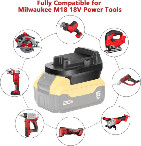 KUNLUN DL18ML Battery Converter for Dewalt to Milwaukee Battery Adapter, Convert for Dewalt 20V Battery to Milwaukee M18 18V Battery for Milwaukee...