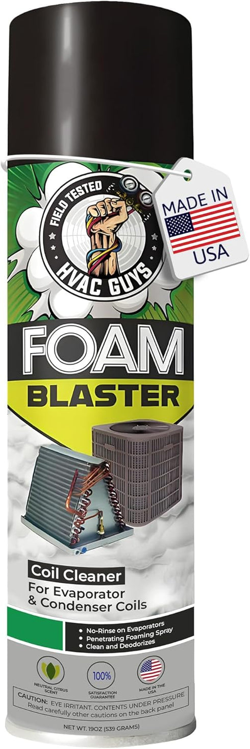 Foam Blaster AC Coil Cleaner for AC Unit | No Rinse Formula for Evaporators & Condensers | Neutral Citrus Scent...