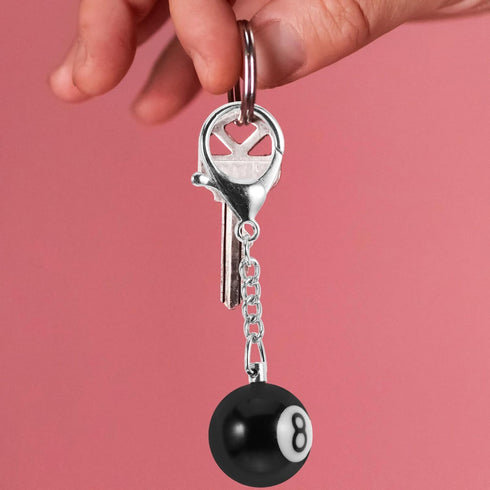 Billiard Ball Keychain Billiards Ball Keyring Charms Mini Pool Ball Hanging Keychain Pendant Lucky Number 8 Resin Billiard Ball Keyring for Pool P...
