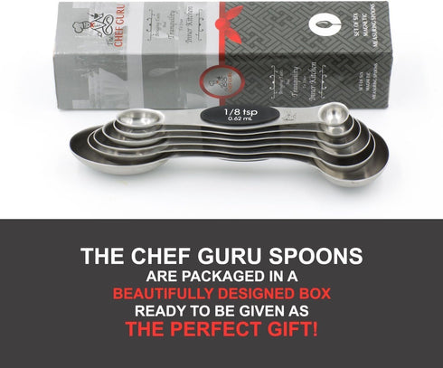 1/8, 1/4, 1/2 tsp, 1 tsp, 1/2, 1 Tbls, 18/10 (304) Stainless Steel/Black...