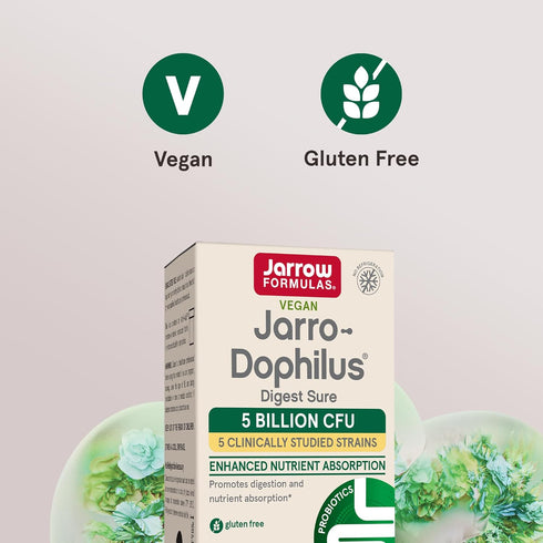 Jarrow Formulas Jarro-Dophilus Digest Sure Tablets, 5 Billion CFU Supplement for Immune Support, 30 Bilayer Tablets, 30 Day Supply...