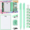 EooUooIP Desk Accessories Binding Set,Practical and Beautiful Green Office Supplies Set,Stapler Hole Puncher Paper Clips and Ballpoint Pen for Off...