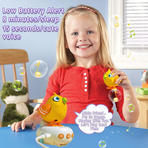 Toddler Toys 2-3, Interactive Musical Electronic Pets Talking Bird for Kids, Early Educational Learning Toys with 26 Songs & Recording, 1 2 3 4 Ye...
