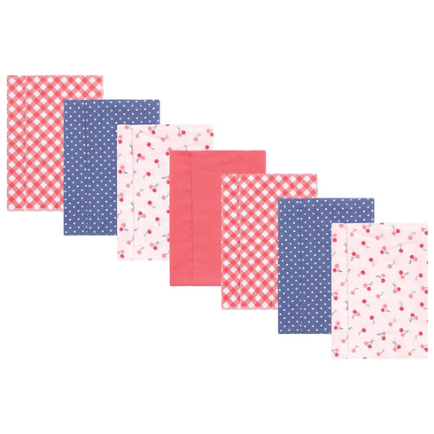 Hudson Baby Unisex Baby Flannel Burp Cloth 7pk, Cherry Sweet, One Size...