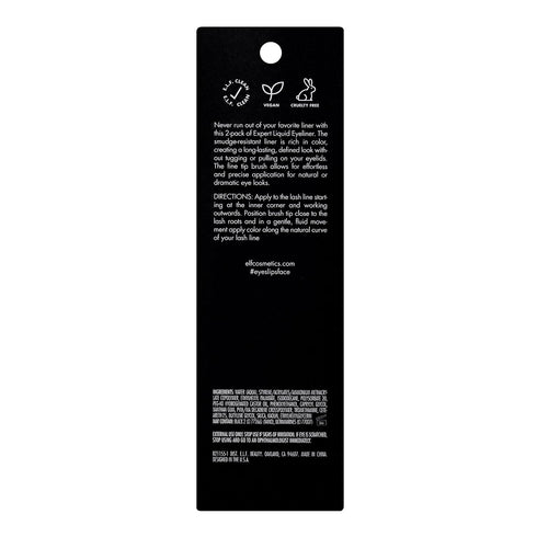 e.l.f. Expert Liquid Liner, High-Pigmented, Extra-Fine Liquid Eyeliner For Precise Definition, Long-Lasting, Vegan & Cruelty-Free, Jet Black, 0.14...