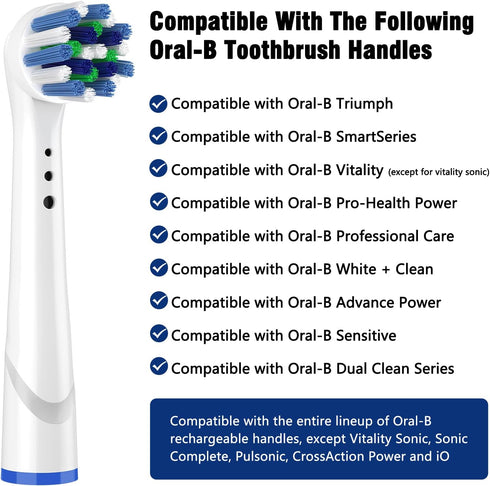 16 Pack Professional Cross Toothbrush Replacement Heads Compatible with Oral B Electric Toothbrush Action Cross Replacement Brush Heads for Multi ...