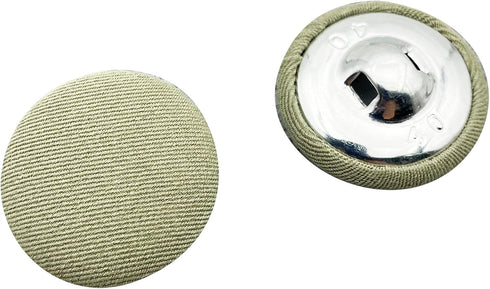 10PC 25mm Fabric Cloth Covered with Metal Shank Round Buttons, 1 Inch PT1077...