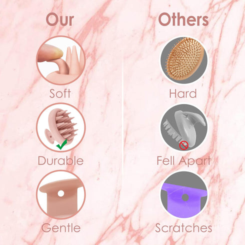 Soft Silicone Hair Scalp Massager Shampoo Brush, Upgraded Hair Scalp Scrubber for Dandruff Removal for Wet Dry Hair Scalp Brush Easily Reach the R...