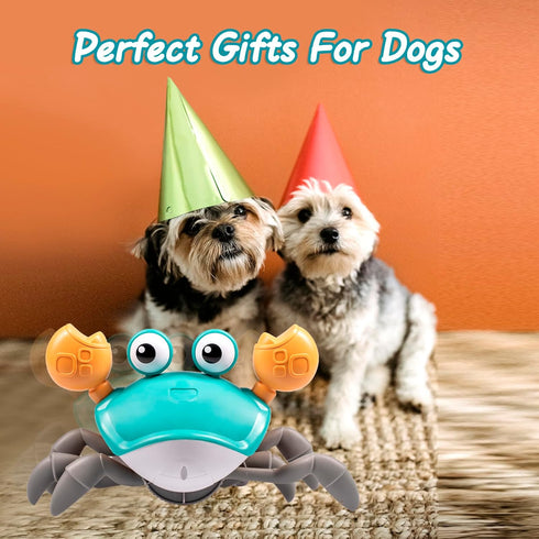 Dog Toys Escaping Crab Crawling Dog Toy with Music Control & Lights, Dancing Crab Dog Toy Obstacle Avoidance Interactive Fun Toys for Puppy/Small/...
