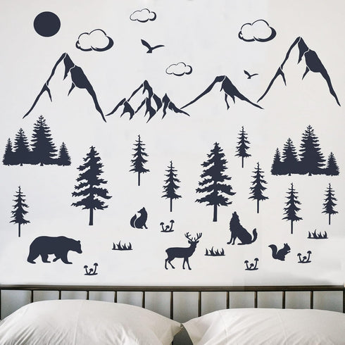 FINGERINSPIRE 17 pcs Mountain Forest Animals Stencil Set Mixed Size Mountain Wild Animal Drawing Stencil Reusable Forest Animals Template for Pain...