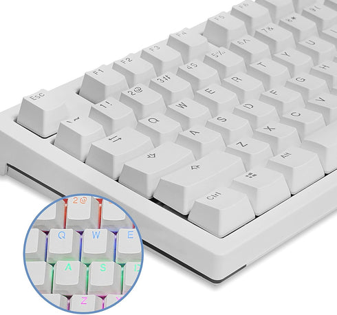 Happy Balls Backlit PBT Keycaps Cherry MX Keycap Set Doubleshot OEM Profile Key caps for Mechanical Keyboards(White)...
