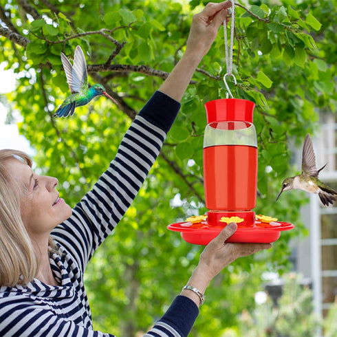 Hummingbird Feeder, Hummingbird Feeders for Outdoors Hanging ant and Bee Proof, Humming Birds Feeders for Outside, Plastic Hummingbird Feeder, Hum...