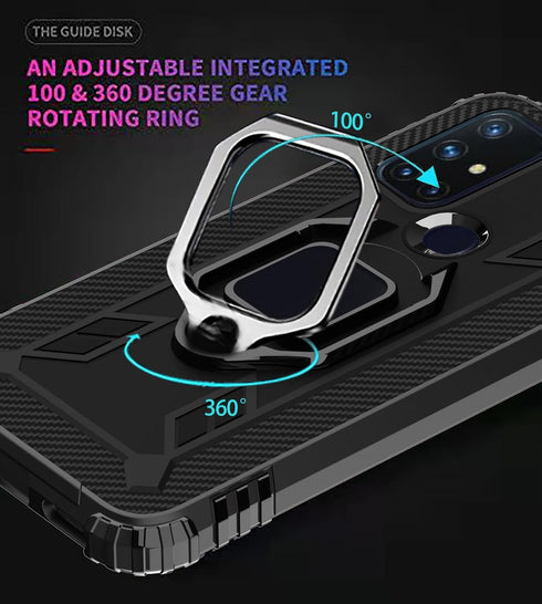 Asuwish Phone Case for OnePlus Nord N10 5G with Screen Protector Cover and Slim Ring Holder Stand Hard Hybrid Rugged Cell Mobile Accessories One P...