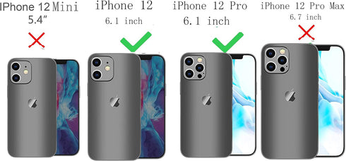 for iPhone 12/12 Pro Case with Card Holder,Credit Card Slot Protective Wallet Cover Case - Purple...