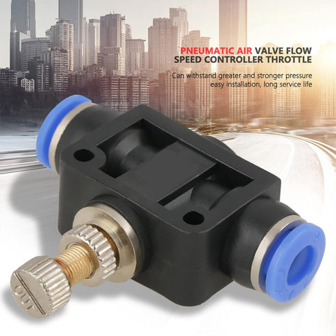 10pcs Air Flow Control Valve, 6mm Tube OD x 6mm Tube OD Pneumatic Air Flow Control Valve Connector with Push-to-Connect Fitting Straight Quick Con...