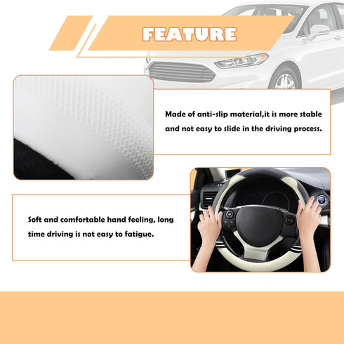 15 Inch Car Steering Wheel Cover with Anti-Slip Lining,Cute & Stylish Car Wheel Cover Car Decorations for All Seasons,PVC Leather Steering Wheel C...
