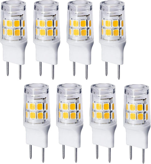 8-Pack Not Dimmable 2W G8 LED Bulbs 17 LEDs 2835SMD Warm White 3000K 180 Lumen Equivalent 20-Watt HalogenReplacement Bulbs for Light Fitting, Unde...